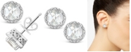 Macy's White Topaz (2 ct. t.w.) and Diamond Accent Stud Earrings in Sterling Silver